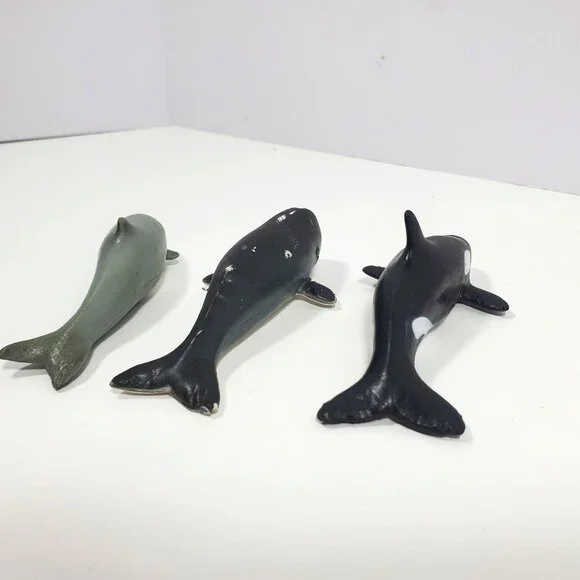 AAA 3.5" Sperm Whale Dolphin Killer Whale Figures Lot 3 Miniatures - Picture 4 of 16
